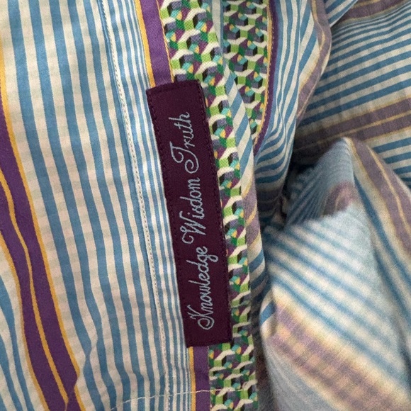 Robert Graham Button Down Shirt XL Men's Blue Purple White Tailored Fit Preppy - Picture 2 of 7